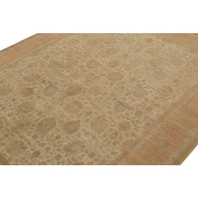 2010s Rug & Kilim’s Classic Persian Style Rug in Beige-Brown With Pink Floral Patterns For Sale - Image 5 of 7