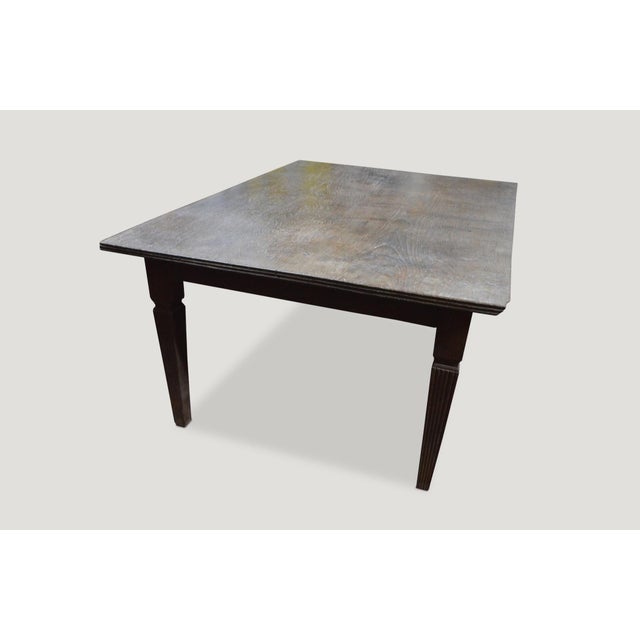 1950s Andrianna Shamaris Vintage Raffles Teak Wood Dining Table For Sale - Image 5 of 6