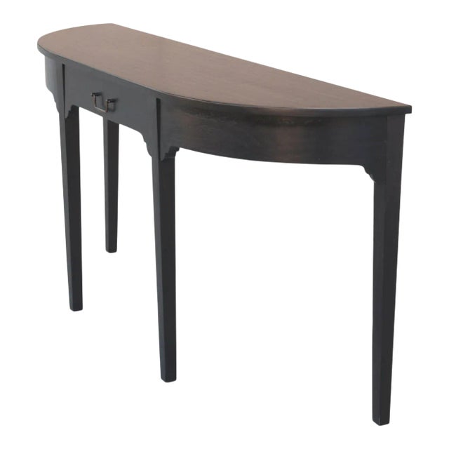 Walnut Bowfront Console Table, Made to Order by Petersen Antiques For Sale