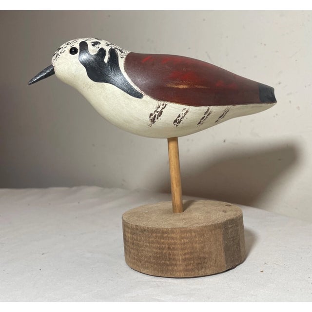 Folk Art 07' Carved Wood Ruddy Turnstone Richard Connolly Shore Bird Duck Decoy Sculpture For Sale - Image 3 of 11