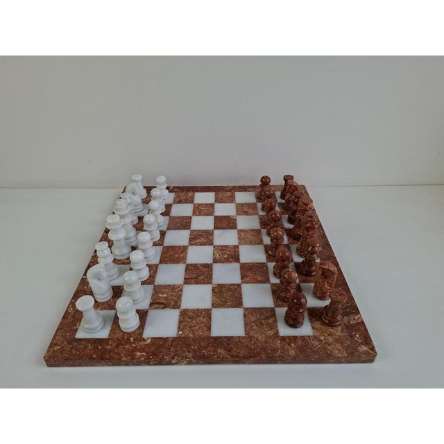 Brown Mid-Century Modern German Marble Stone Chess Set, 1970s For Sale - Image 8 of 18
