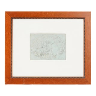 Mid 19th Century Pietro Galiardi Mythological Fresco Study for Cathedral, Pencil Sketch For Sale