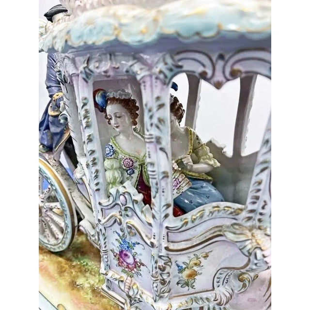Late 19th Century Capodimonte Style Luigi Fabris Monumental Porcelain Coach For Sale - Image 4 of 12