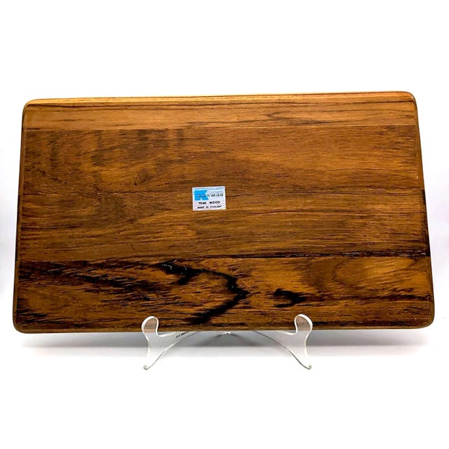 Mid-Century Modern 1970s Kalmar Teak Wood Cheese & Charcuterie Tray For Sale - Image 3 of 10