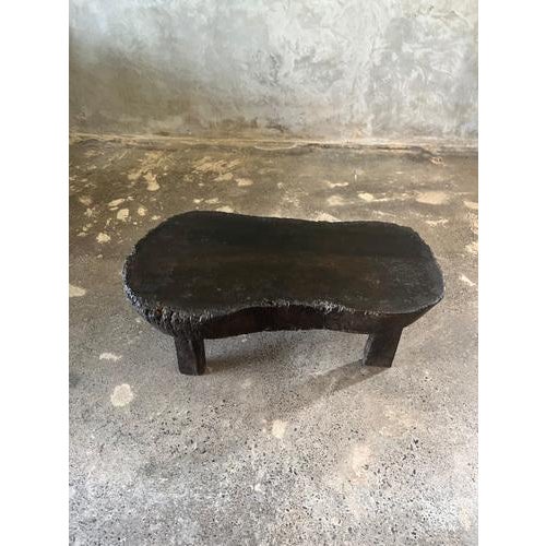 Small Asian Wooden Coffee Table with Kidney-Shaped Top For Sale - Image 3 of 18