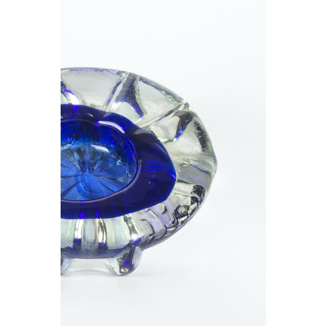 Vintage Cobalt Blue Glass Ashtray, Italy, 1970s For Sale - Image 3 of 5