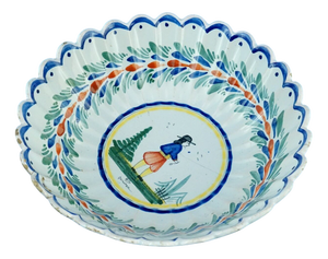 Large Antique French Ceramic Bowl by Henriot Quimper, 1800s