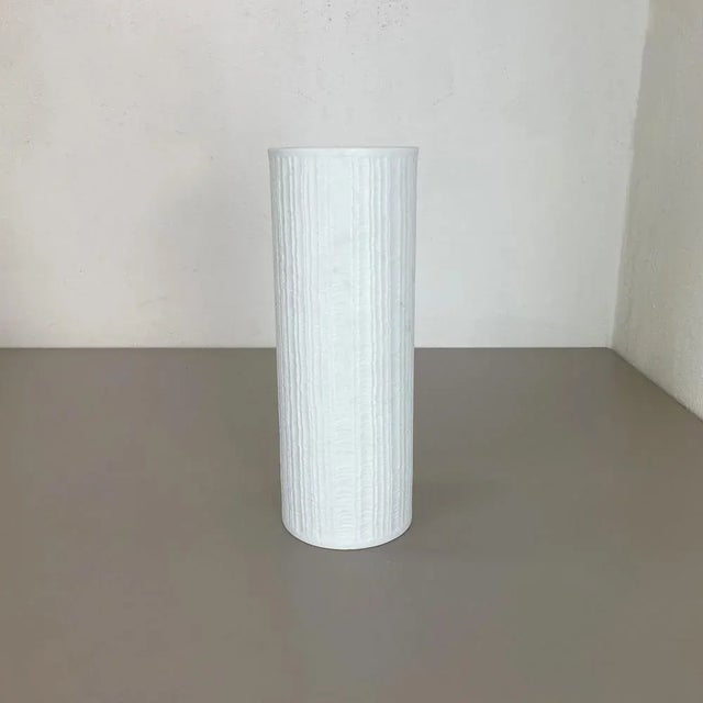 This original vintage OP Art vase was produced and designed by Heinrich Fuchs in the 1970s in Germany. It is made of...