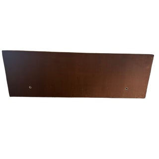 Custom Wall to Wall Velvet Headboard and Walnut King Sized Bed Frame For Sale