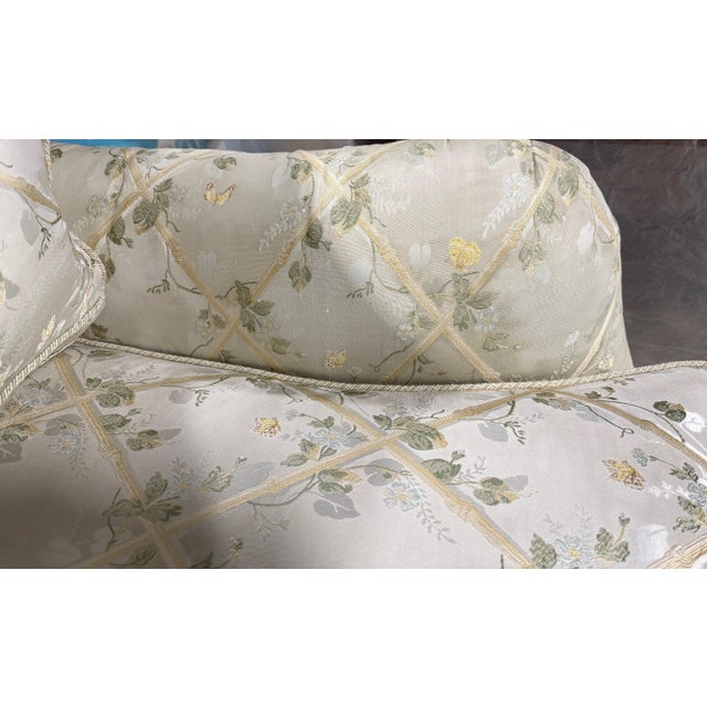 Custom Silk Botanical Scalamandre Lounge Chair For Sale - Image 15 of 18