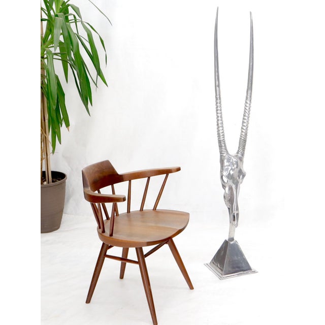 Metal Vintage Arthur Court Tall Sculpture of a Gazelle in Polished Aluminum For Sale - Image 7 of 14