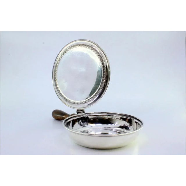 Silver Whisk with Raised Border Lid and Wooden Handle For Sale - Image 5 of 9