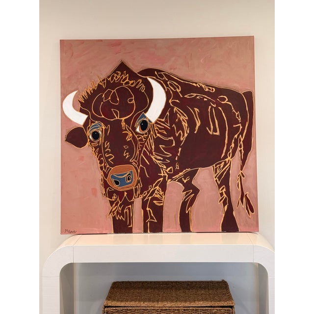 2020s Bella the Buffalo - Acrylic on Canvas by Melinda McLeod For Sale - Image 5 of 7