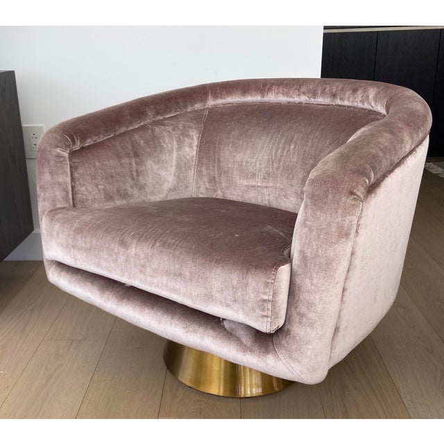 Jonathan Adler Swivel Chair - Como Champagne Dimensions - 27.5'' H x 31.5'' W x 28.5'' D