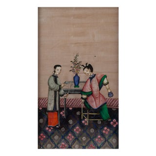 Qing Dynasty School Chinese Interior Scene For Sale