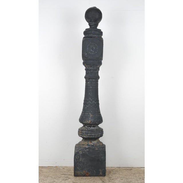 Victorian Pair of Antique Victorian 47.5 In. Cast Iron Newel Posts For Sale - Image 3 of 14