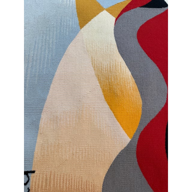 Modern French Tapestry by Baudouin, Late 20th Century 5'11" X 3'8" For Sale - Image 9 of 13