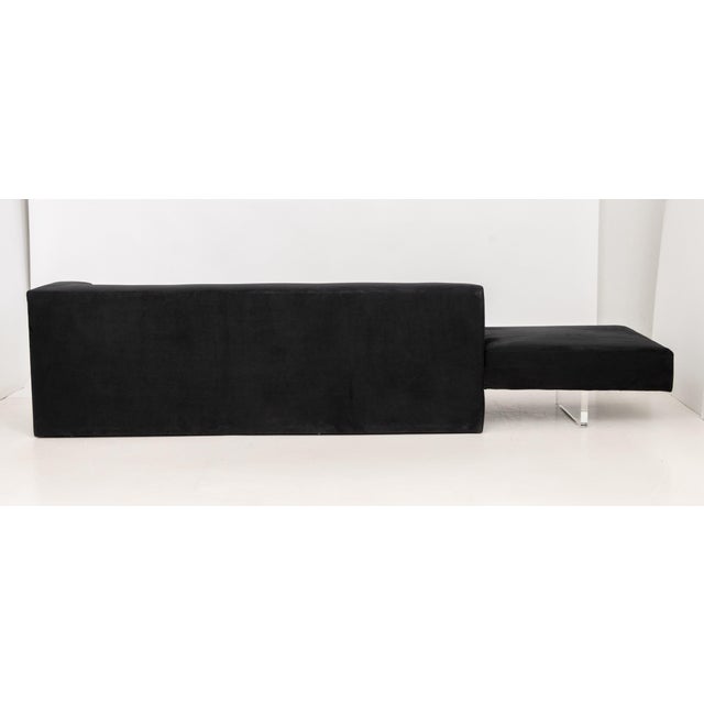 Vladimir Kagan "Omnibus" Black Suede Upholstered Sofa For Sale - Image 10 of 10