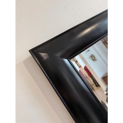 Black Wooden Wall Mirror, 1980s For Sale - Image 3 of 8