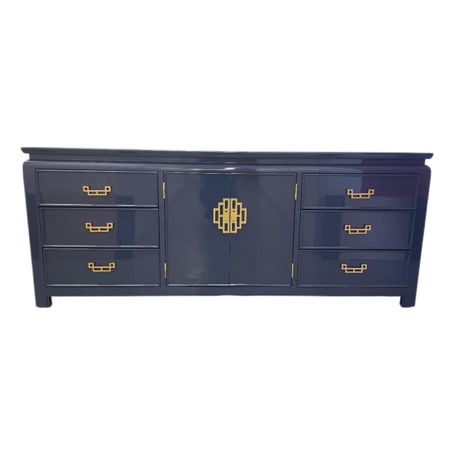 Vintage 1960s Century Furniture Dresser 9 Drawers For Sale