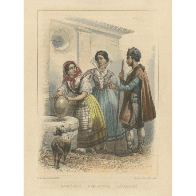 Ronarque Frères, Barcelona, ​​Mequinenza and Saragossa, Hand-Colored Lithograph, 1850 For Sale - Image 9 of 9