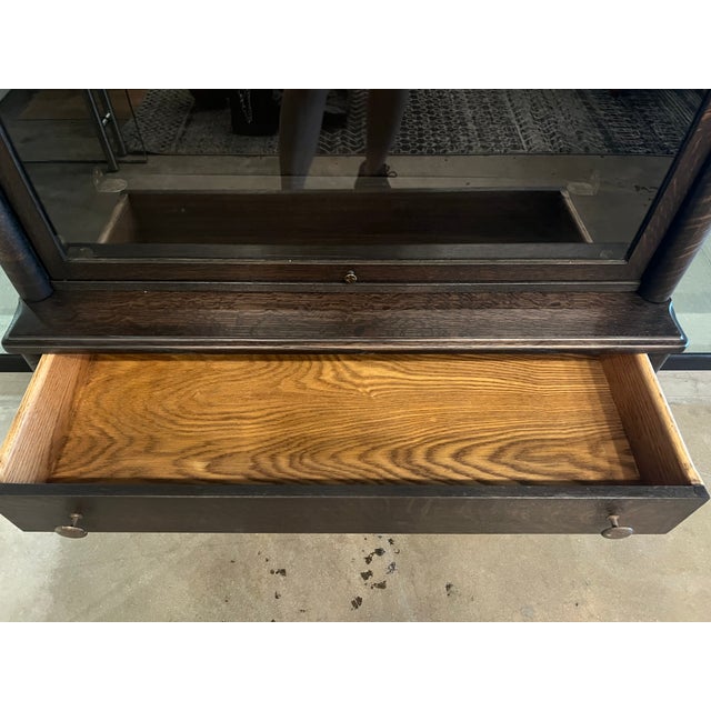 Early 1900's Refurbished Oak Stacked Barrister Bookcase With Drawers in Base For Sale - Image 9 of 12