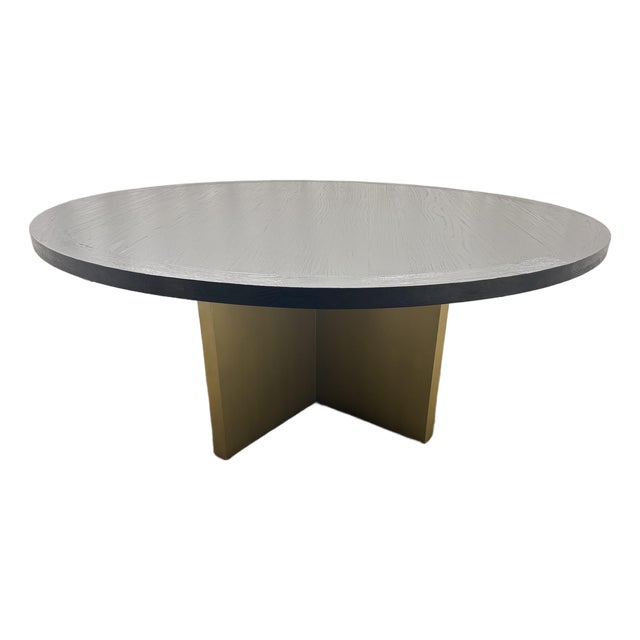 Arhaus Sculptural Pedestal Round Dining Table — 72" For Sale