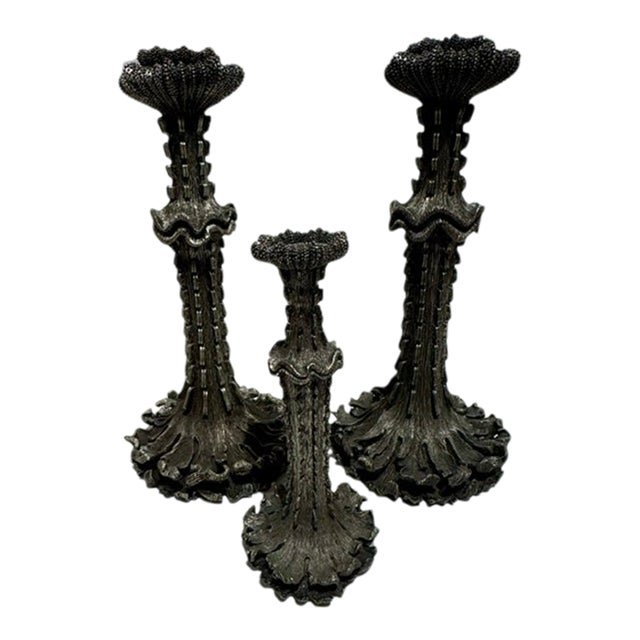 Vintage L' Objet Marianna Candle Holder Trio For Sale