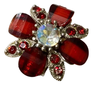 Vintage Ring Silver Tone With Unique Flower Shape Size 12 Resizable