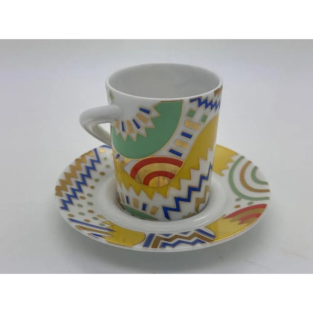 Rosenthal Espresso Collection Cup and Saucer by Laura Fiume for Rosenthal Studio-Linie, 1990s, Set of 2 For Sale - Image 4 of 6