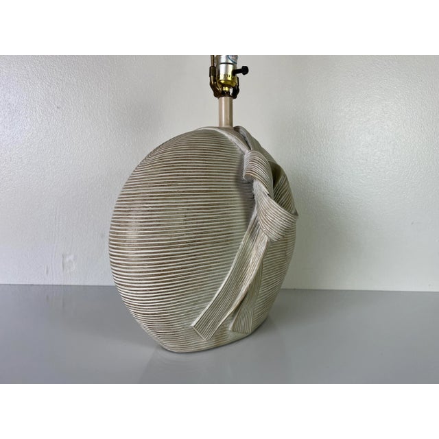 1980s Vintage Sculptural Draped Plaster Table Lamp For Sale - Image 5 of 11