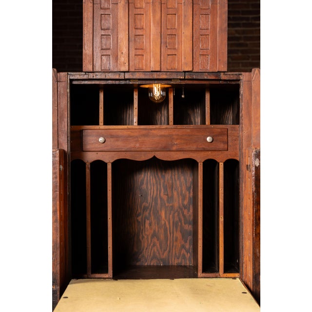 1920s Monumental Art Deco Cathedral Form Secretary Desk For Sale - Image 12 of 12