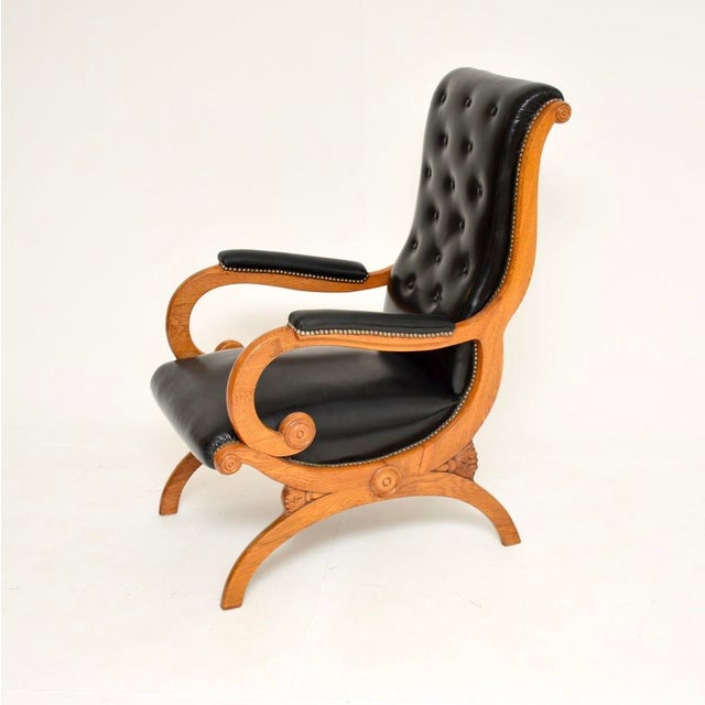 Antique Regency Leather Slipper Armchair, 1830s For Sale - Image 4 of 10