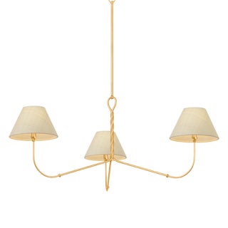 Hudson Valley Lighting Dekalb 48 in. 3 Light Chandelier in Vintage Gold Leaf Finish For Sale