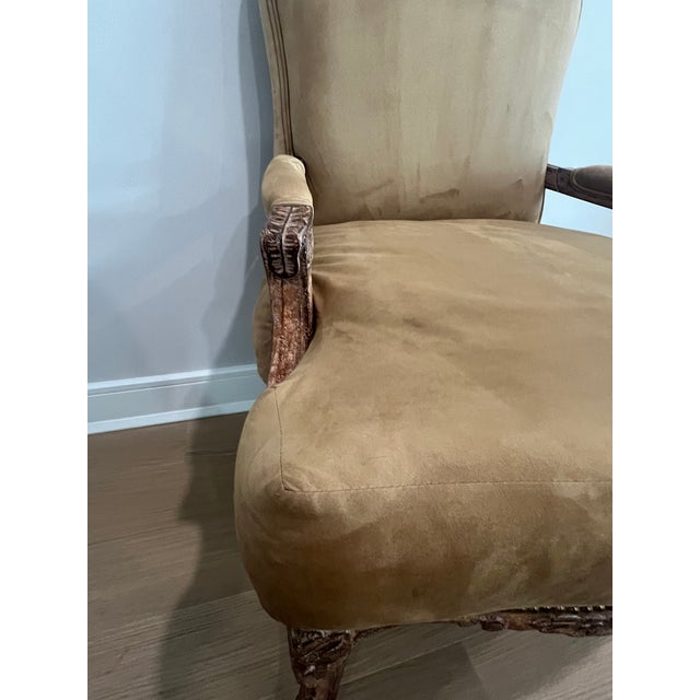 Kreiss Marquesa Suede Lounge Chair by Kreiss For Sale - Image 4 of 14