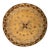 1880s Beige Ground Floral Folk Art Antique Flatweave American Hooked Round Rug For Sale