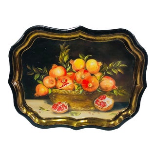 Vintage English Decorative Tray With Design by Mimi Roberts For Sale