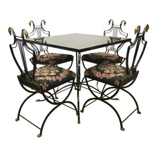Swan & Lyre Wrought Iron Dining Set | by Samuel Copelon For Sale