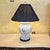 Chinoiserie Late 20th Century Chinese Chinoiserie Porcelain Table Lamp With Relief Floral Motif & Black Shade, 30"h For Sale - Image 3 of 18