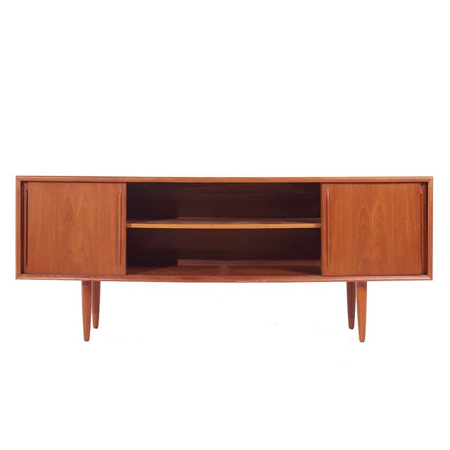 Brown Svend Madsen Mid Century Danish Teak Curved Front Credenza For Sale - Image 8 of 12