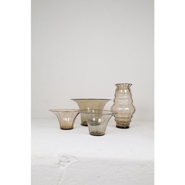 Art Deco Swedish Grace Glass Vases by Simon Gate for Orrefors, Sweden, 1920s-1940s, Set of 4 For Sale - Image 16 of 18