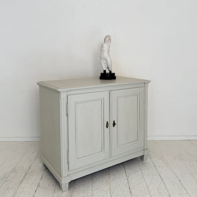 Wood Antique German Painted Chest of Drawers with Doors, 1860 For Sale - Image 7 of 15
