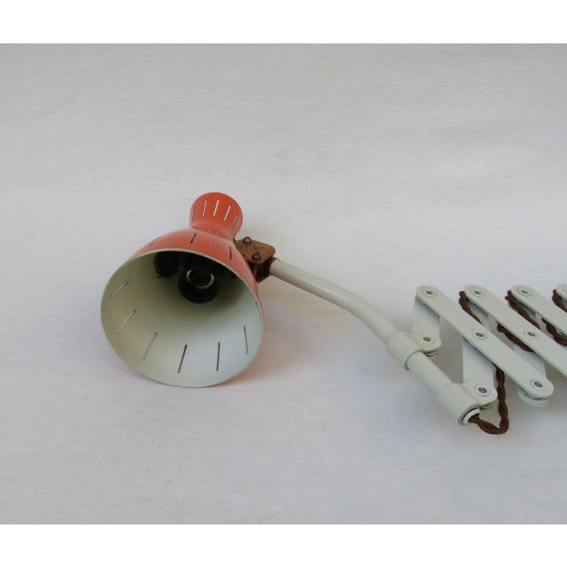 Orange and Beige Copper-Plated Scissor Lamp from Helo Leuchten, 1960s For Sale - Image 13 of 18