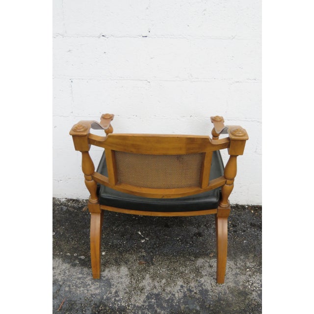 Wood Lenoir Mid Century Hollywood Regency Side Chairs a Pair For Sale - Image 7 of 13