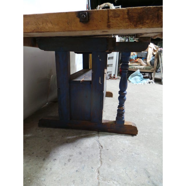 Carpenter Work Bench Swedish 100% Original Finish For Sale - Image 9 of 12