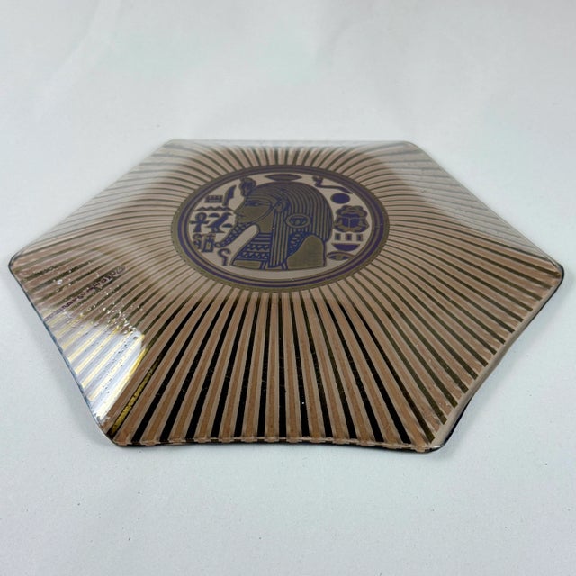 Georges Briard Egyptian Pharaoh Gold Leaf Vide-Poche Dish For Sale - Image 12 of 12