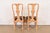 Drexel Heritage Queen Anne Carved Oak and Burl Wood Side Chairs or Dining Chairs, Pair For Sale - Image 9 of 11