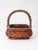 Late 20th Century Vintage Woven Willow Basket With Wrapped Arched Handle For Sale - Image 5 of 14