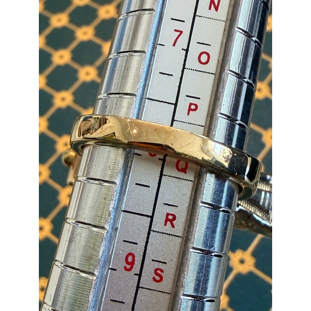 Retro Versace Lapis Lazuli Domed Ring With Medusa Logo and Greek Key Detail, Size 8 For Sale - Image 16 of 17