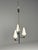 Italian Mid-Century Modern, Ceiling Pendant or Chandelier, Patinated Brass, Opaline Glass This captivating modernist...